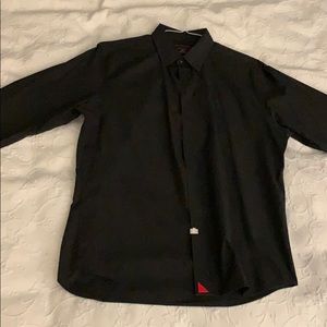 Black casual button down